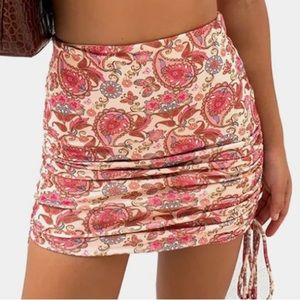 Cantonwalker Paisley Bodycon Mini Skirt